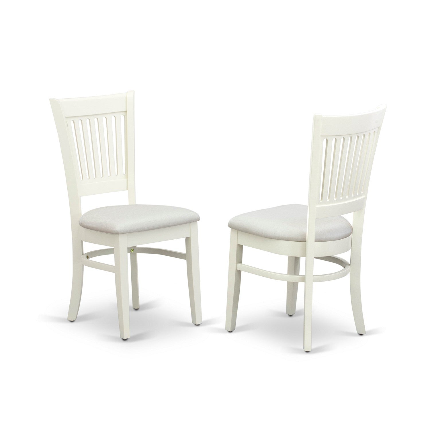 EAST WEST FURNITURE - ANVA5-LWH-C - 5-Piece Dining Table Set- 4 dining room chairs and Wooden Dining Table - Linen Fabric Seat and Slatted Chair Back (linen white Finish)