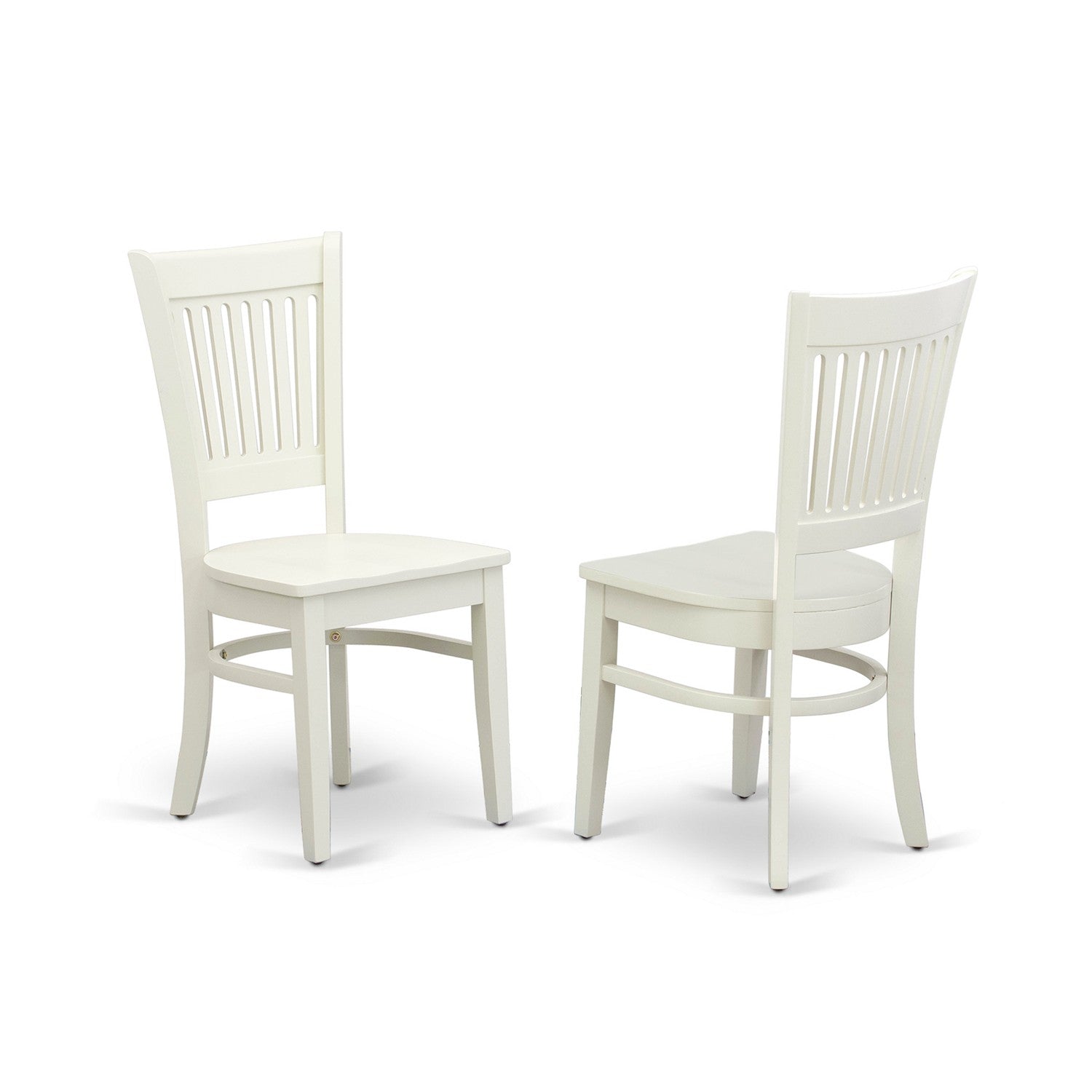 EAST WEST FURNITURE - ANVA5-LWH-W - 5-Piece Kitchen Dining Set- 4 Wooden Chairs and Dining Room Table - Wooden Seat and Slatted Chair Back (linen white Finish)