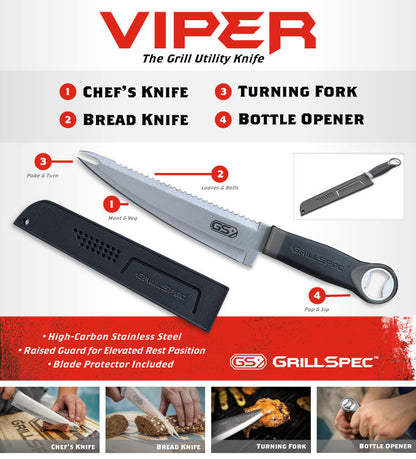Utility Knife, Multi-Use, with Cover, 8" Blade