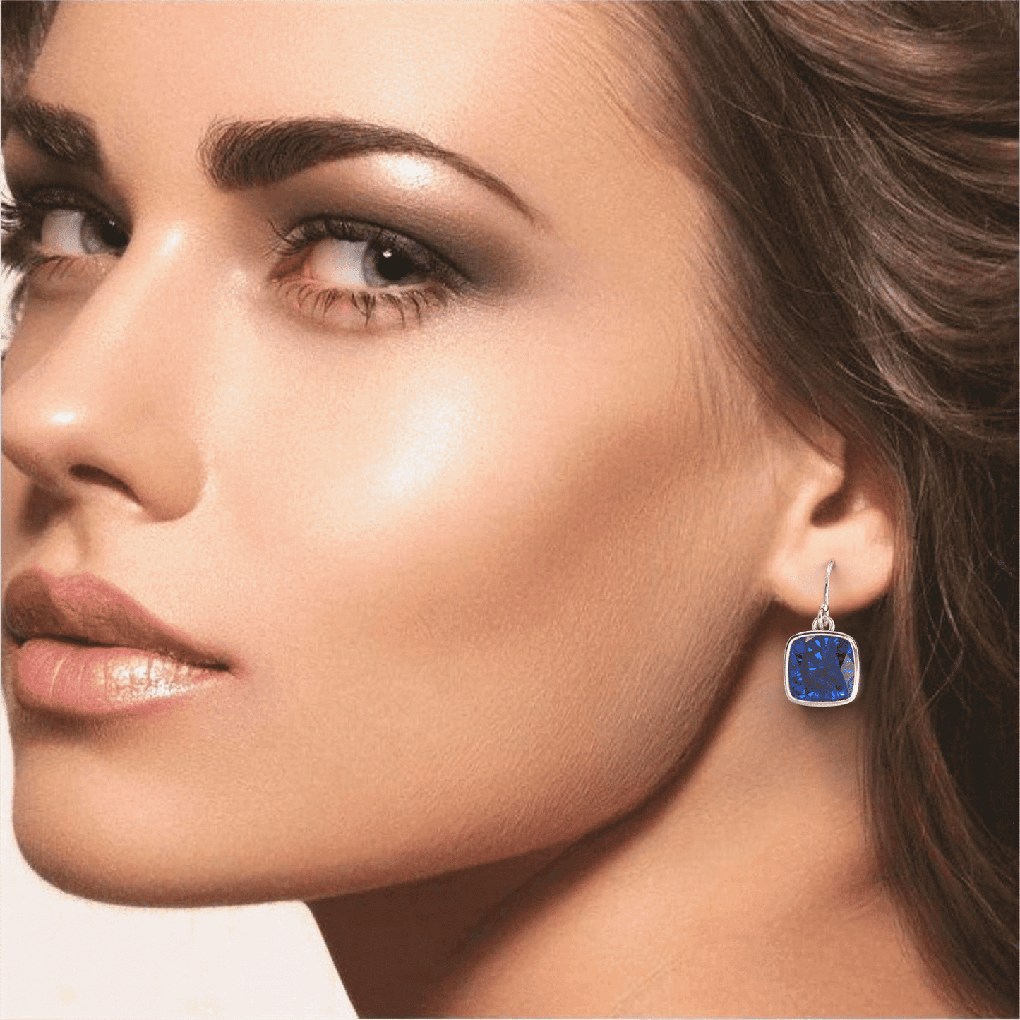2 Pair Pack: 9.00 CTW Cushion Cut Created Blue Sapphire & Emerald Drop Earrings – Available in .925 Sterling Silver or 14kt Yellow Gold Over .925 – 8mm Square Gems
