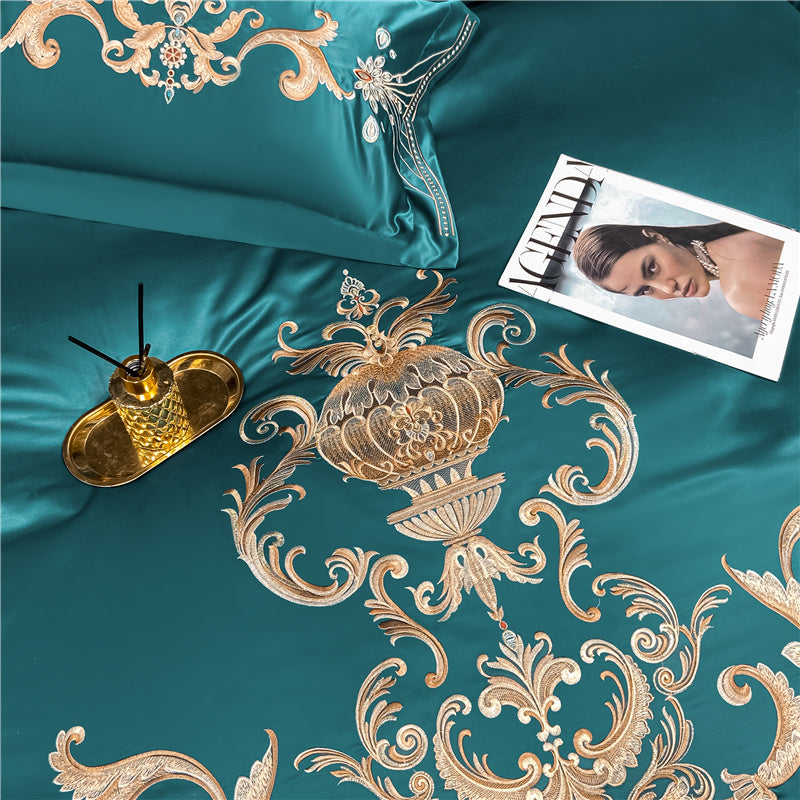 Vintage Embroidered Egyptian Cotton Bedding Set | 3CARATS