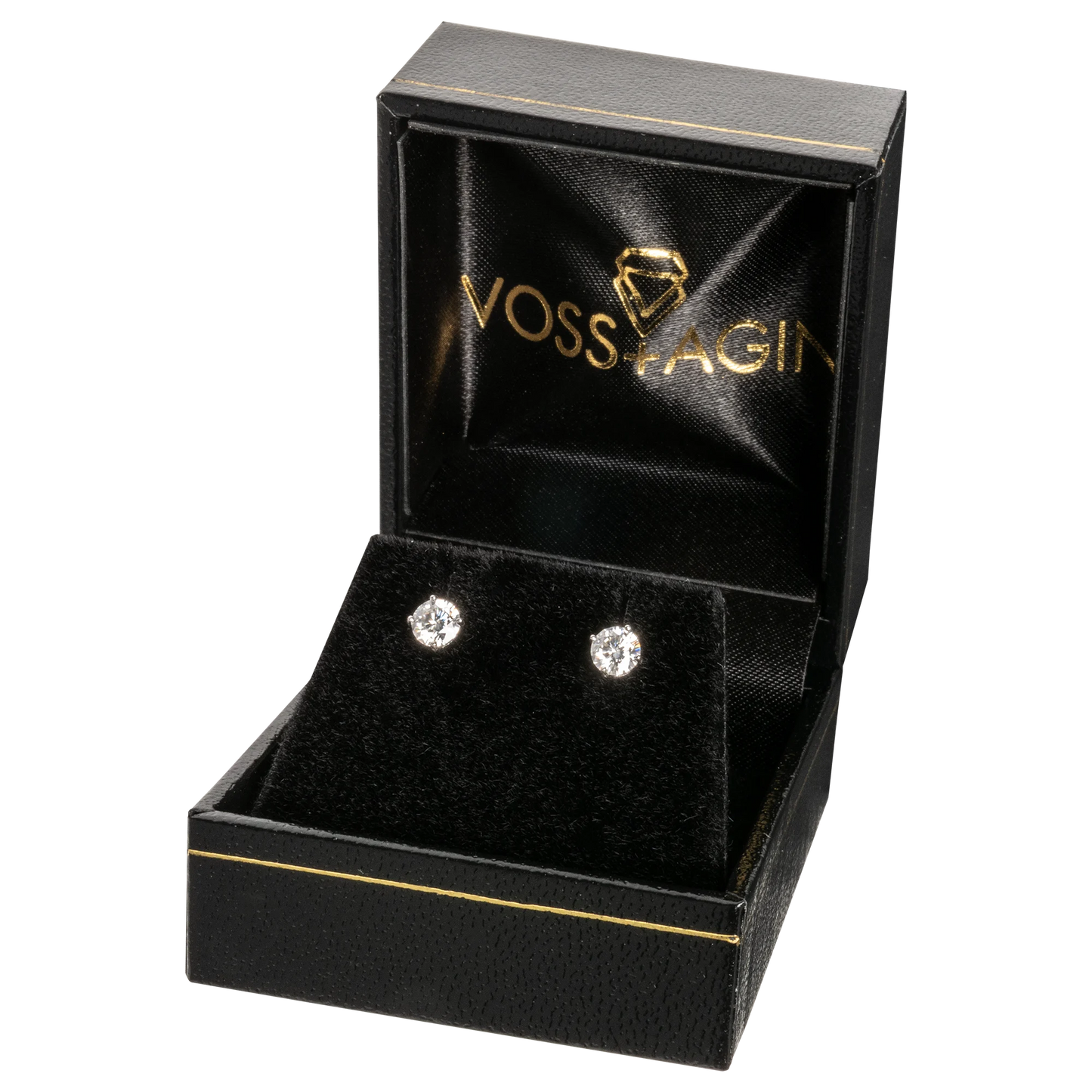 3.00 CTW AGI-Certified Lab-Grown Diamond Stud Earrings in solid 14K Gold – G Color, VS Clarity
