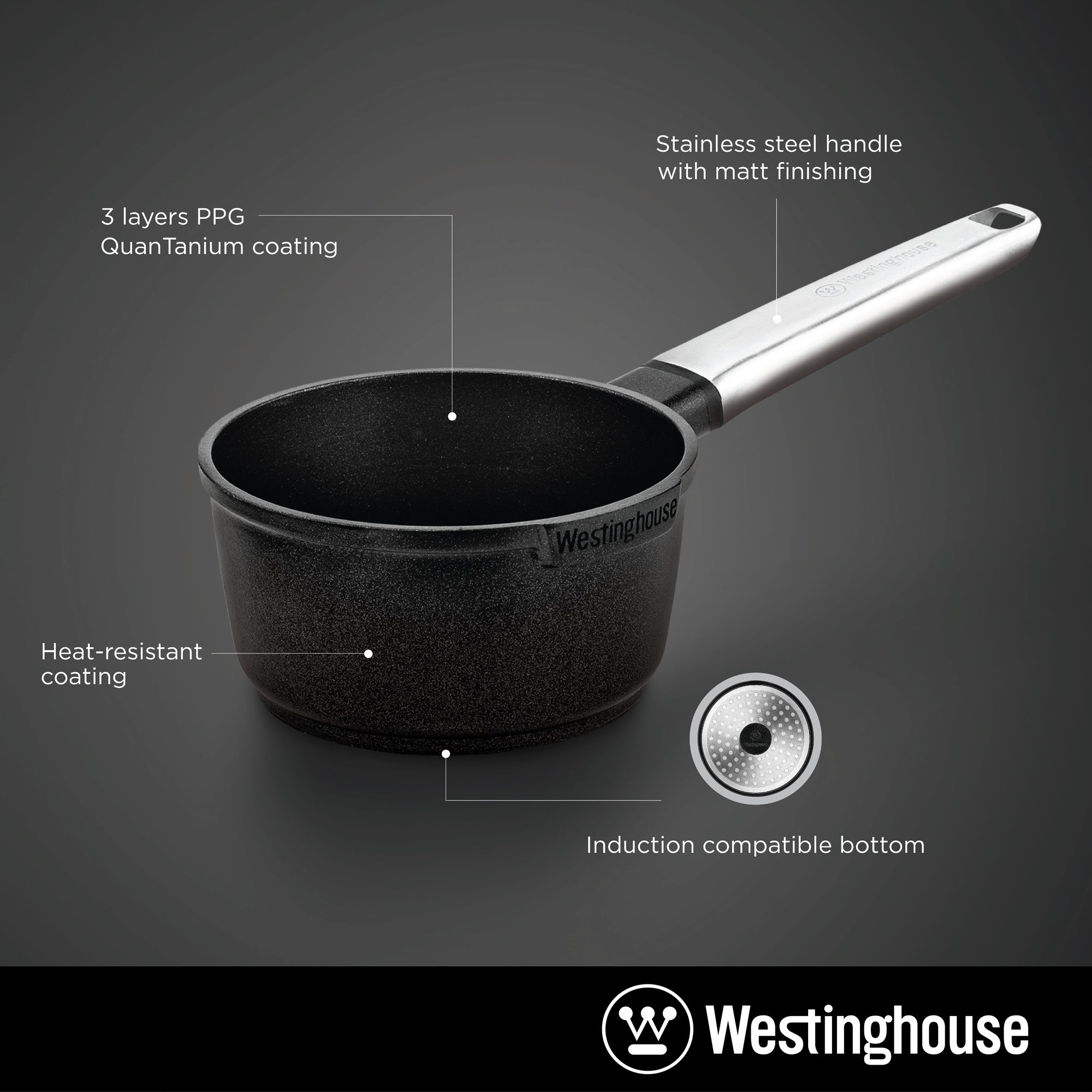 Non-stick Sauce & Milk Pan, Cast Aluminum, 2 Qt., 7" (18cm)