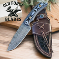 Custom Damascus Hunting Knife – Micarta Handle with Sheath