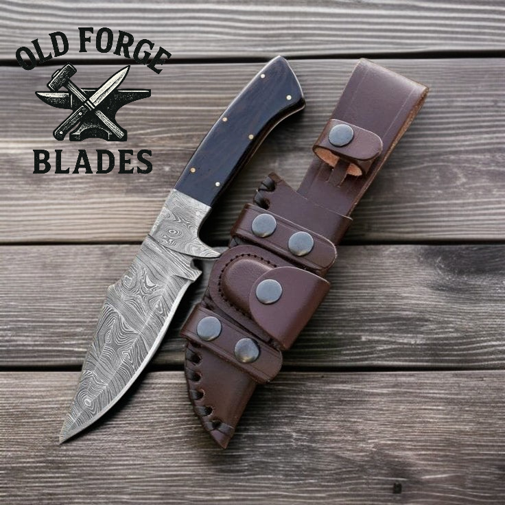 Hand Forged Knife Damascus Hunting Knife – 9 Inch Fixed Blade