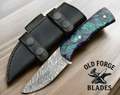 Premium Demascus Knives with Green & Purple Resin Handle