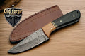 Handmade Damascus Steel deer knife with Olive Wood Handle
