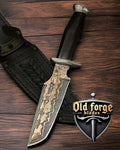 Handmade Damascus Metal Knife – Bowie Hunting Fixed Blade