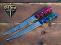 TideMaster 13” Damascus Fillet Knife – Exotic Wood Handle