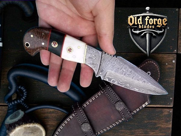 Custom Handmade Damascus Hunting Knife 8.5"