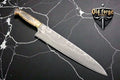 Handmade Damascus Chef Knife – 8" Blade Kitchen Knife with Stag Bone Handle