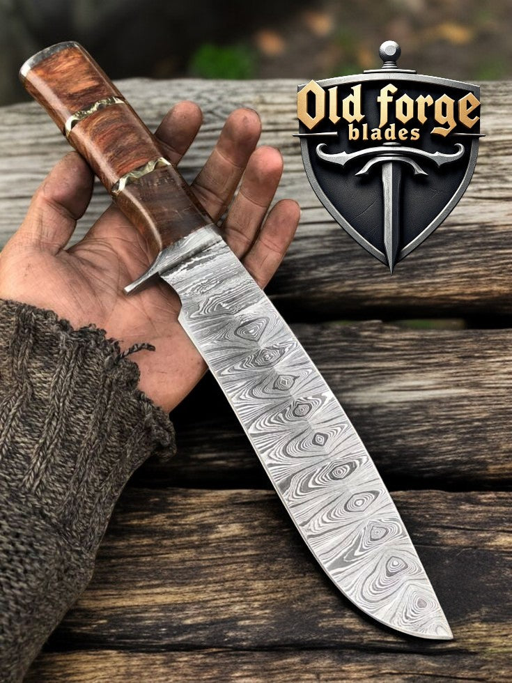 Premium Damascus Bowie Knife – Hunting Knives Made in USA