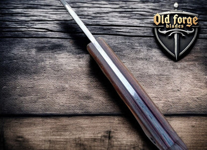 Premium Damascus Hunting Knives Set with Rose Wood Handle