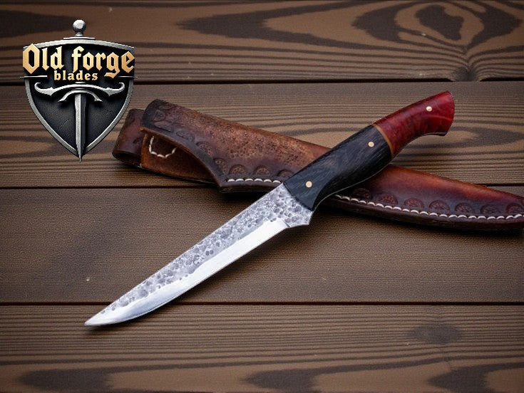 Black Resin 13” Damascus Fillet Knife – Handmade