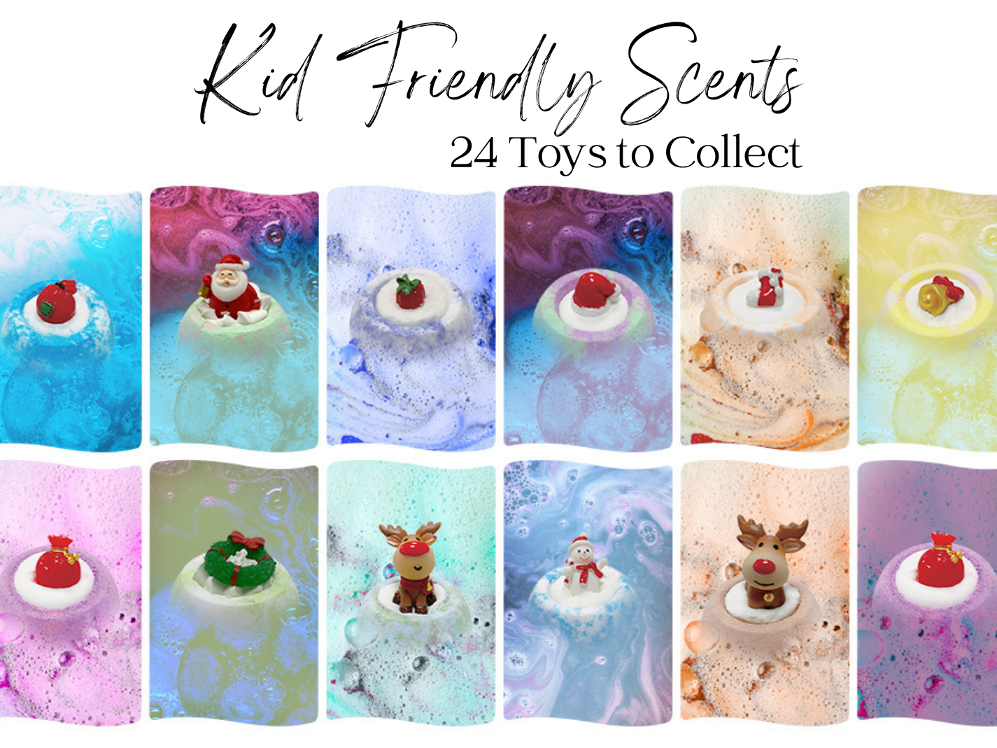 EvolutionUSA - 12 Christmas Bath Bombs for Kids, Holiday Bath Bombs with Surprise Inside, Perfect Christmas Stocking Stuffers or Festive Holiday Bathombs Set, Natural & Hypoallergenic Bath Ball Set