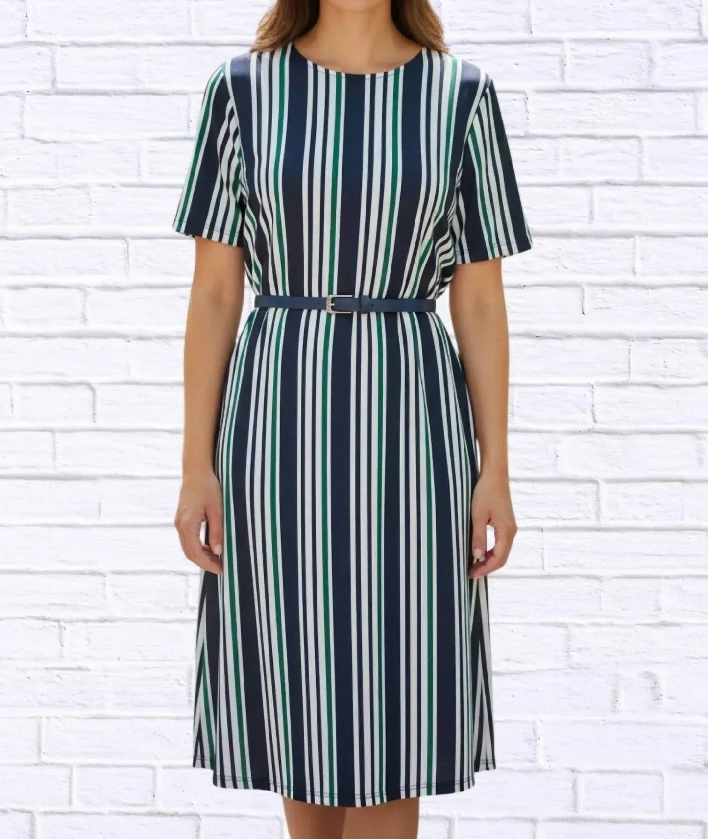 Striped Knit Bon Bon Dress