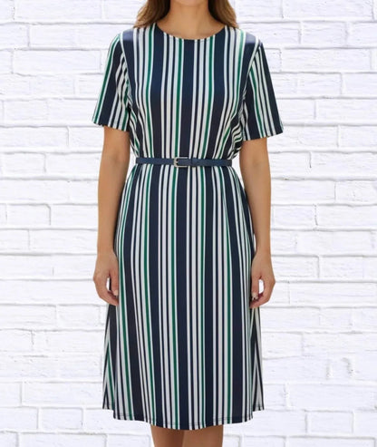Striped Knit Bon Bon Dress