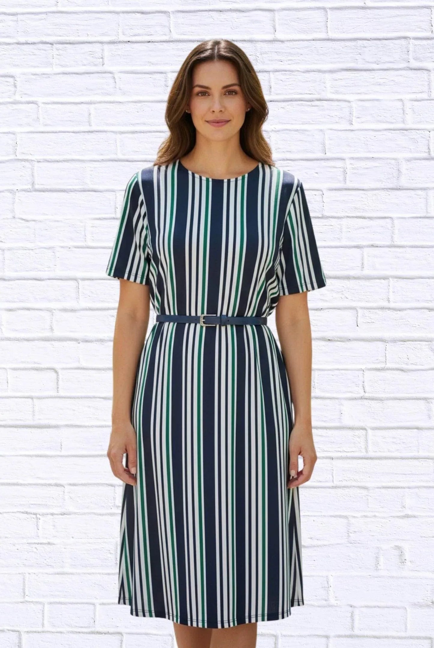 Striped Knit Bon Bon Dress