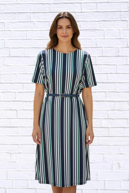 Striped Knit Bon Bon Dress