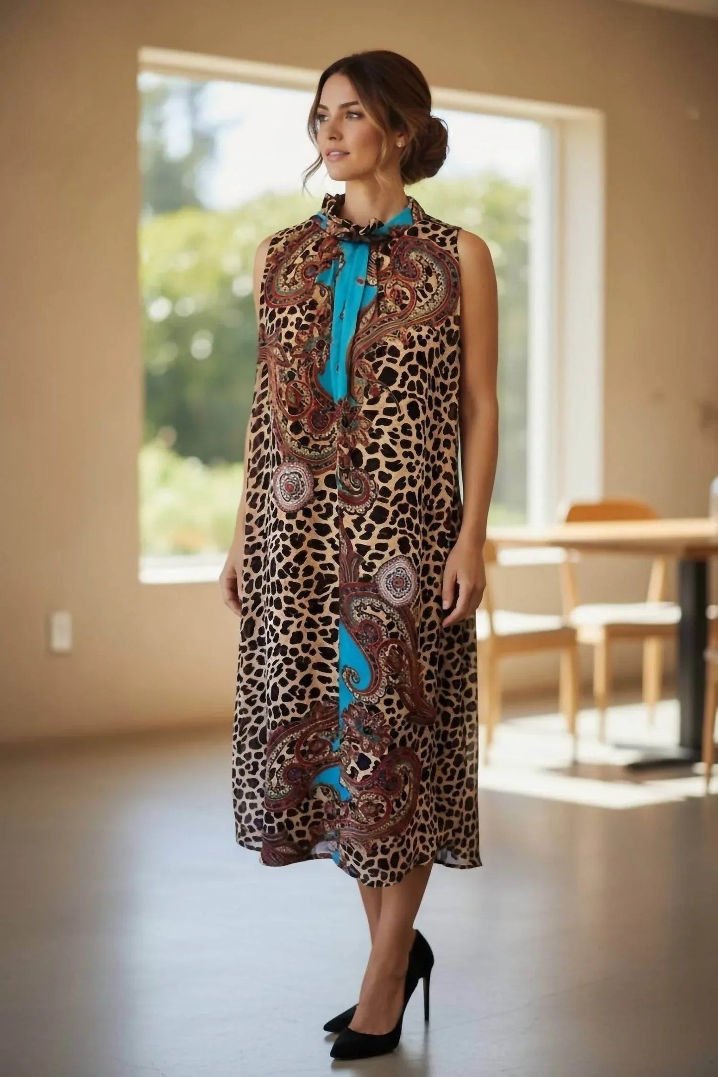 Print Sleeveless Maxi Dress