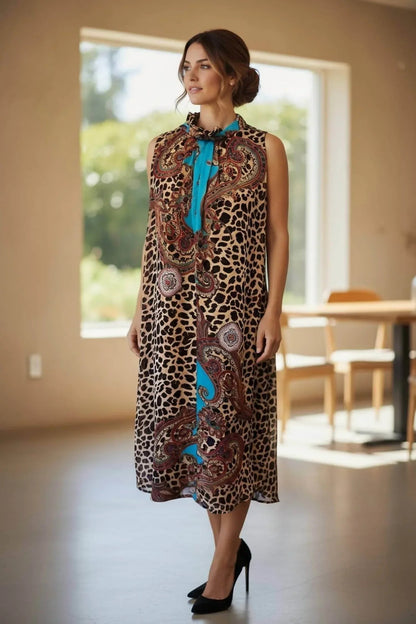 Print Sleeveless Maxi Dress