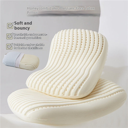 Cake Natural Latex Pillow – Pressure-Free Rebound Neck Support in 3 Colors