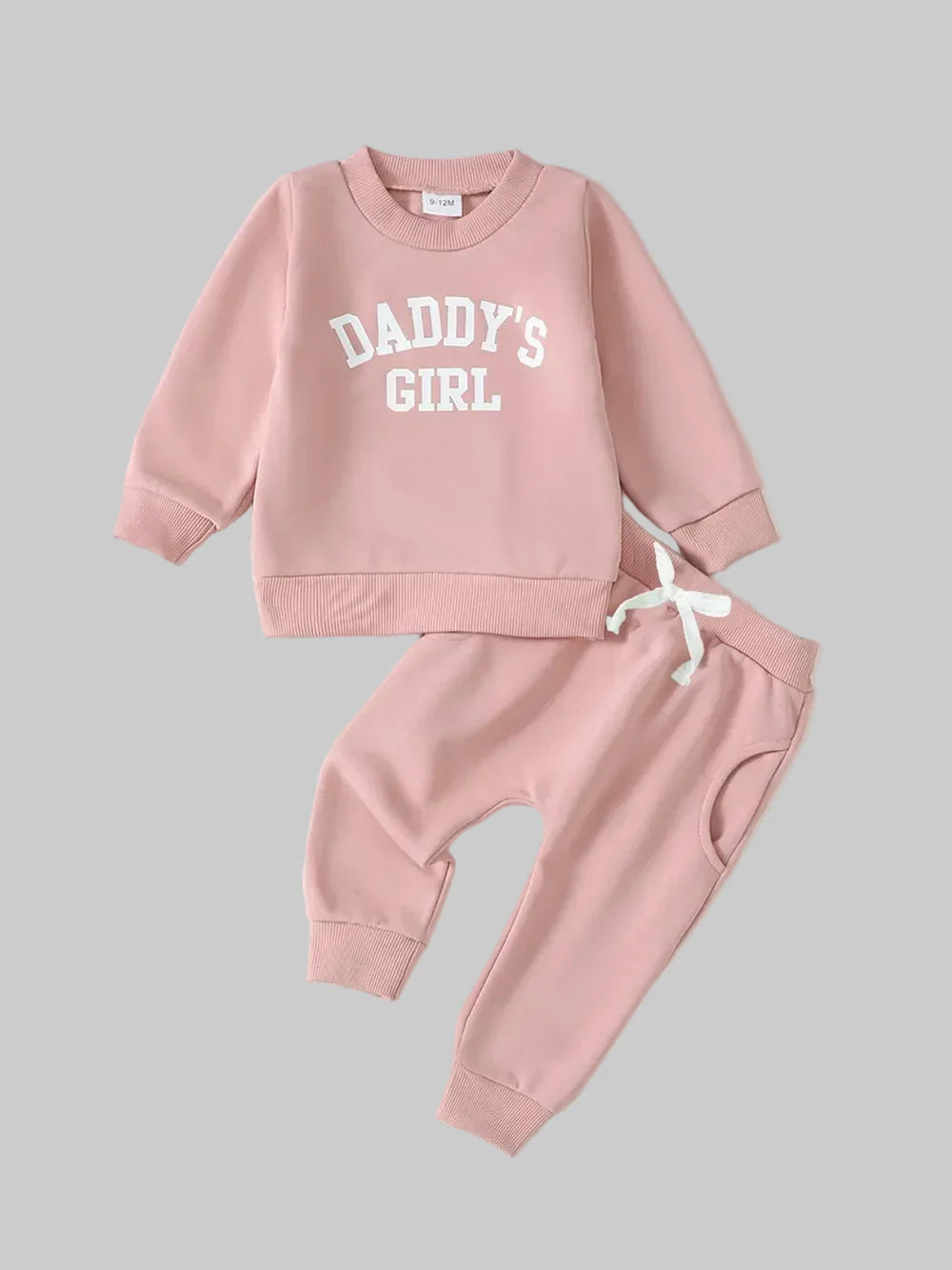 Baby and Toddler Girls Letter Graphic Sweatshirt and Pants Set