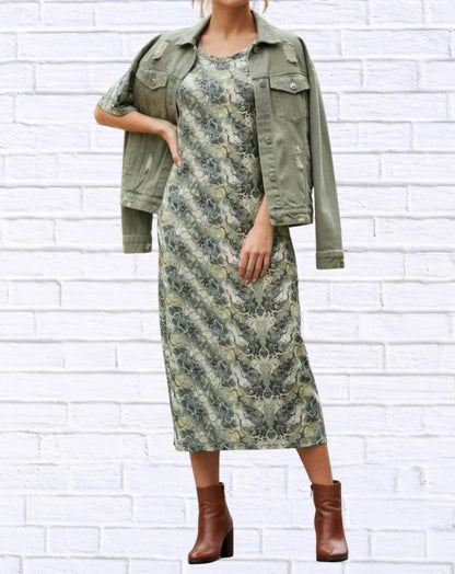 Jenneke Palm Leaf Shift Dress