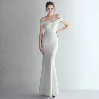 Slim-fit Off-shoulder Long Dress for Women