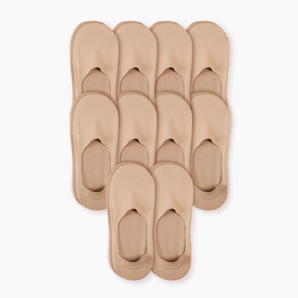Unisex Cotton No Show Socks 10-Pack | Almond Beige