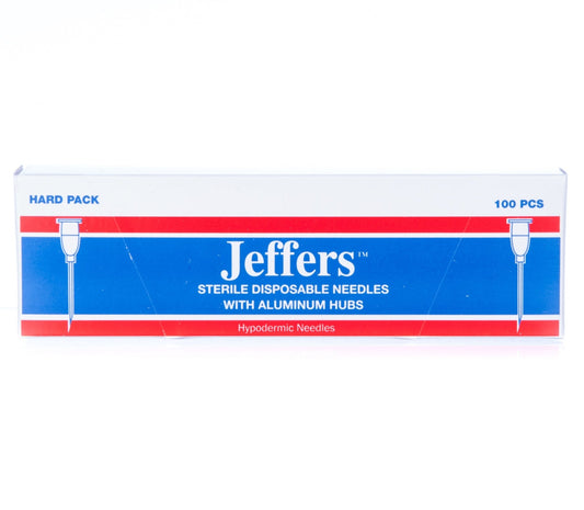 Jeffers Aluminum Hub Needles, Box of 100