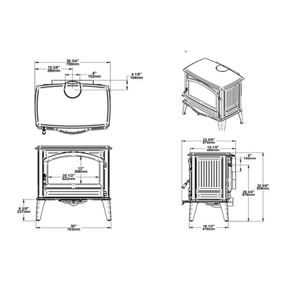 Amantii Lynwood Wood Burning Cast Iron Stove Fireplace [LYNWOOD-W76] (SAK25618)