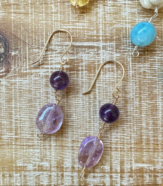 Gemstone Drop Earrings