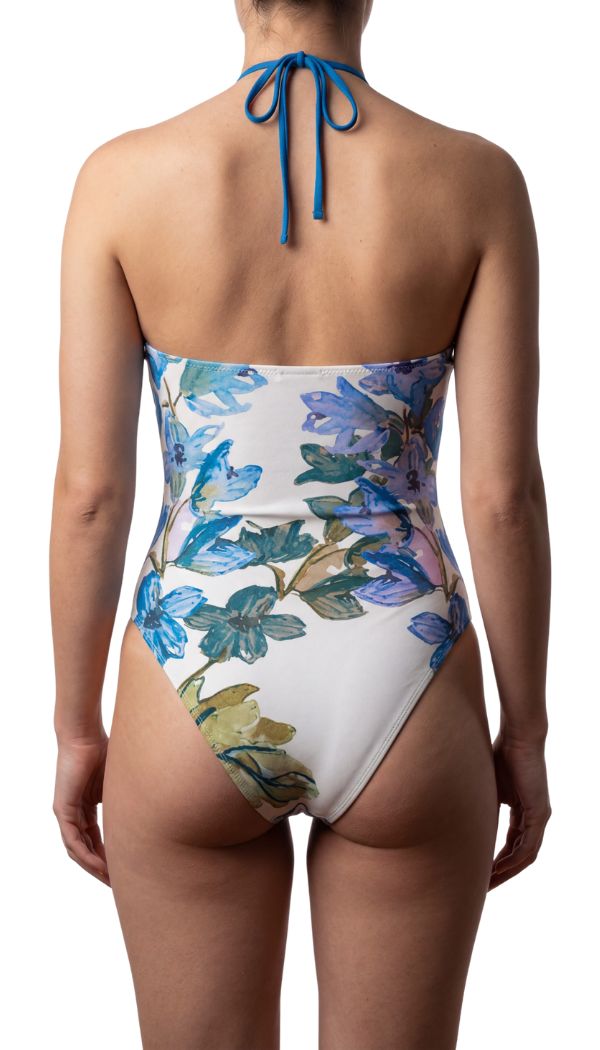 Anastasiya One-Piece Cut-Out Suit - Larkspur Riviera