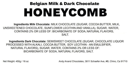 Andy Anand Belgian Milk Chocolate Honeycomb Sponge, 1 lb – Handcrafted Gourmet Gift Box, Luxurious for Birthday & Special Occasions