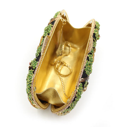 Animal Forest Package, Hollow Metal Crystal Banquet Package, Drip Oil Inlaid Diamond Handbag