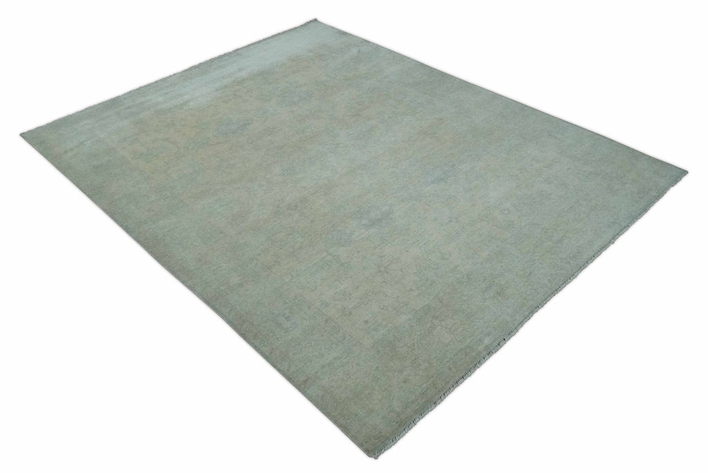 Antique look Beige and Gray Hand Knotted Oriental Oushak 8x10 wool Area Rug