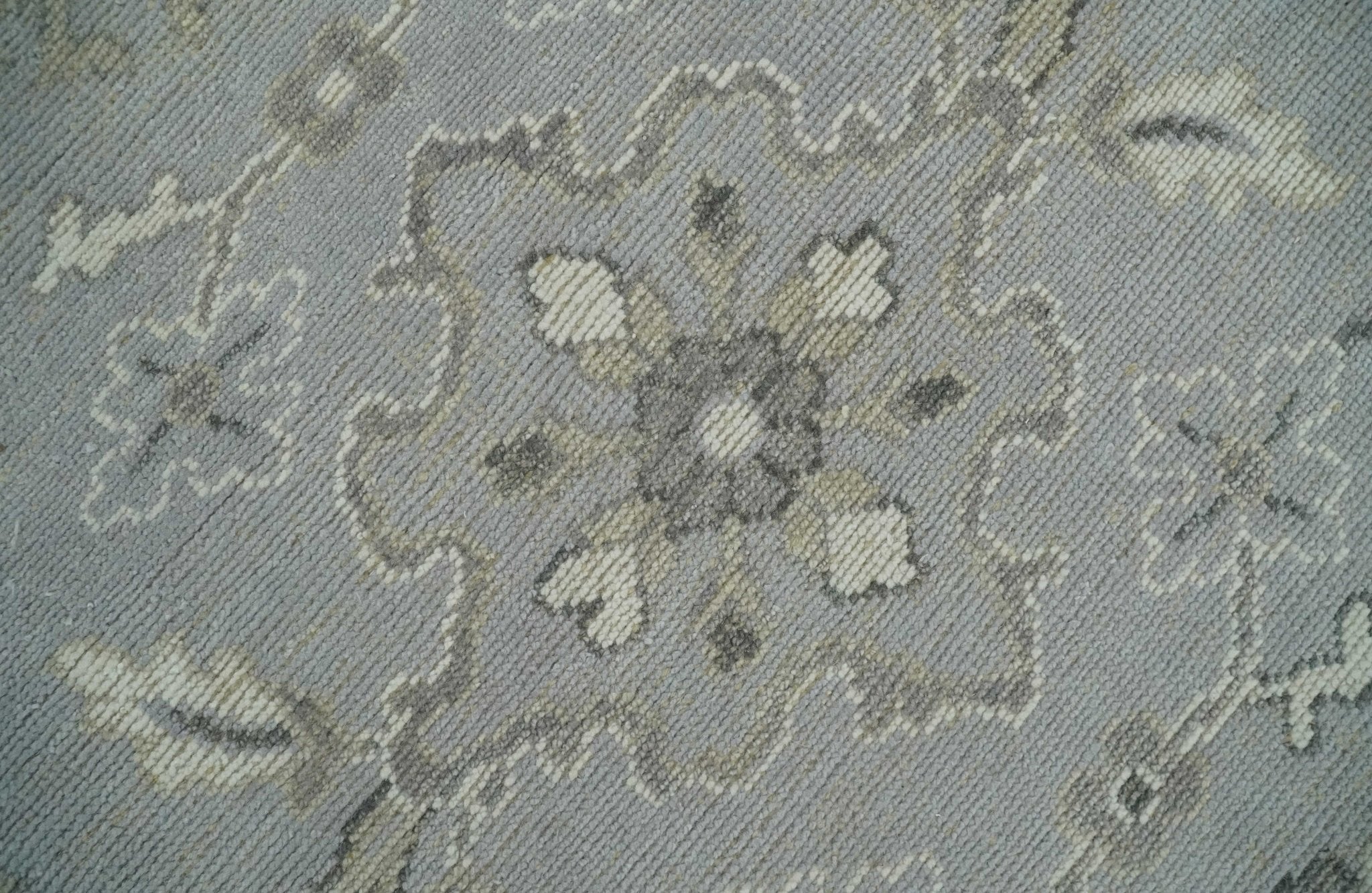 Antique Muted Silver Rug 8x11 Hand Knotted Turkish Silver, Beige and Brown Traditional Antique Persian Low Pile Area Rug