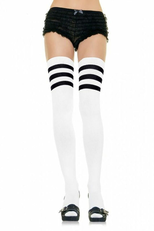 Striped Thigh High Stockings