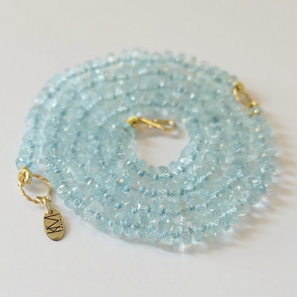 Aquamarine Candy Necklace 14K Gold
