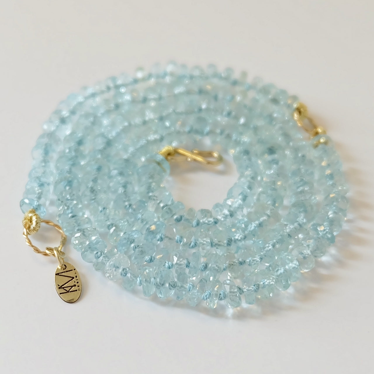 Aquamarine Candy Necklace 14K Gold