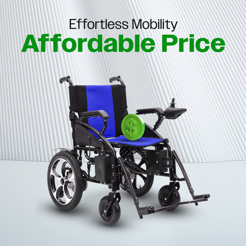 ARTEMIS (BLUE) - Folding Lightweight Electric Wheelchair 265lbs - 500W-  13Miles