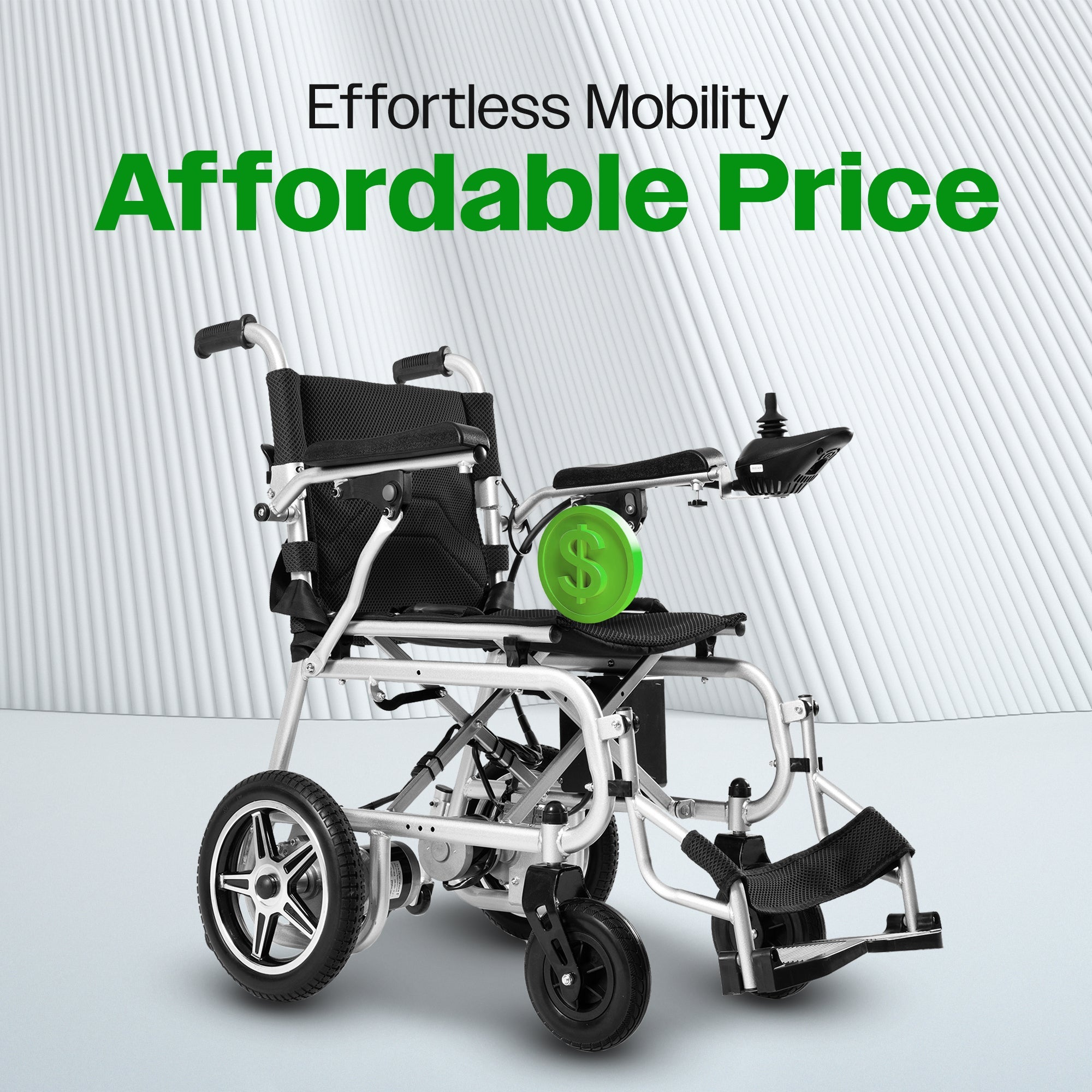 ARTEMIS PRO (Black)-Lightweight Foldable Electric Wheelchair 500W-12 miles