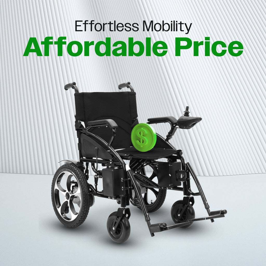 ARTEMIS  (BLACK) Folding Lightweight Electric Wheelchairs 265lbs -500W- 13Miles