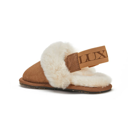 KIDS SLINGBACK MULE CHESTNUT (ELASTIC)
