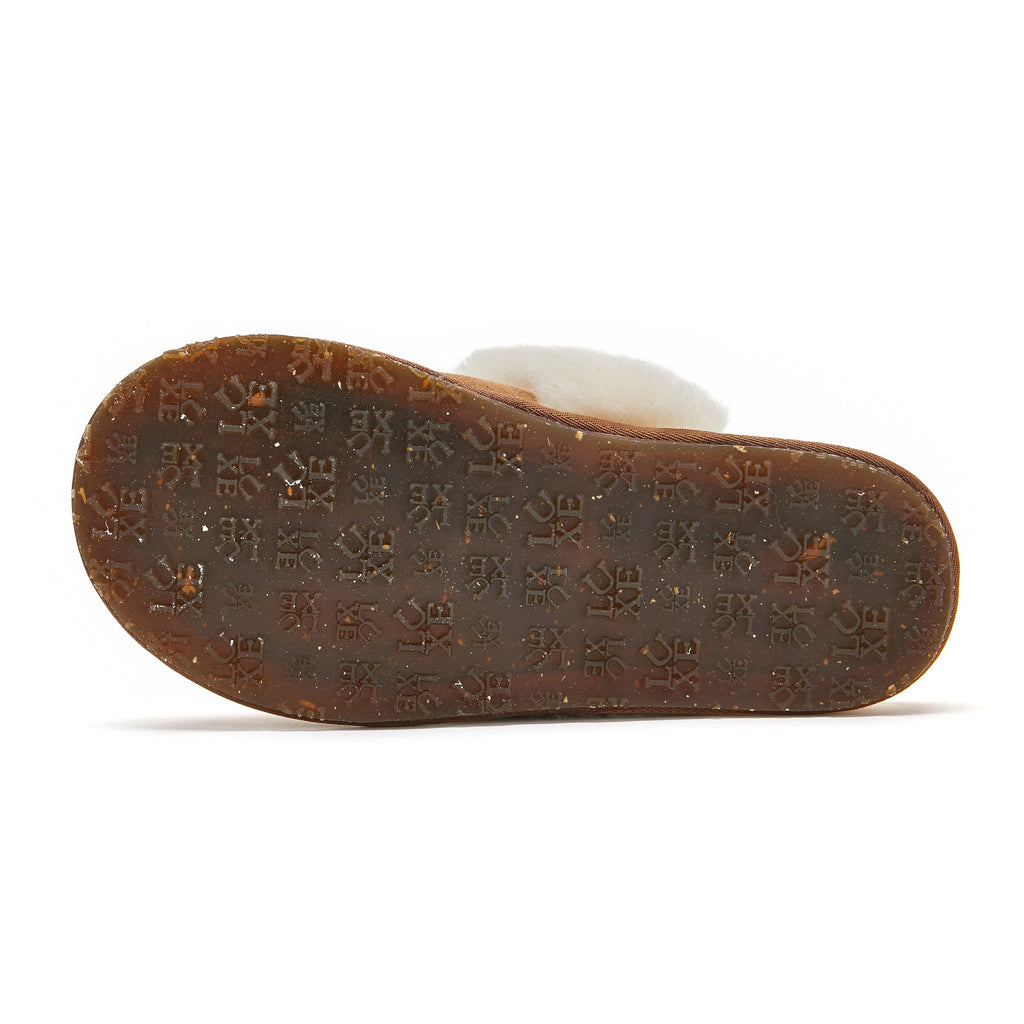 KIDS SLINGBACK MULE CHESTNUT (ELASTIC)