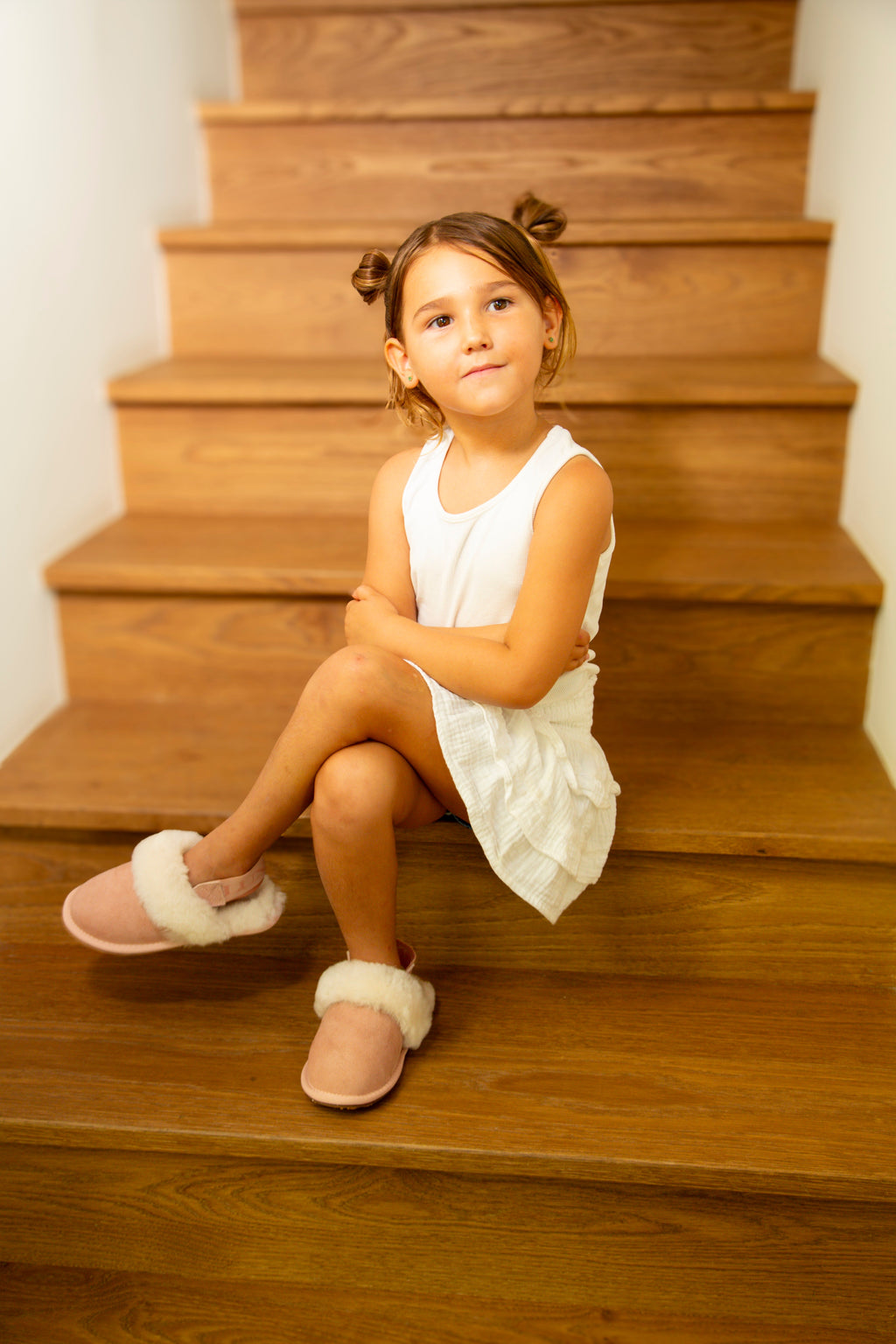 KIDS SLINGBACK MULE ROSE (ELASTIC)