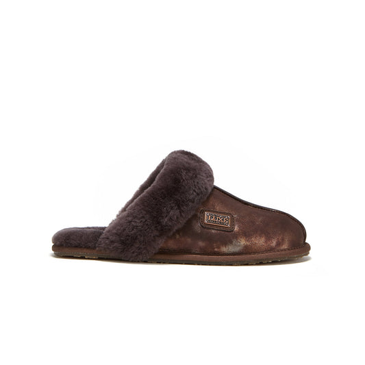 CLOSED MULE SLIPPERS ANTIQUE BRONZE