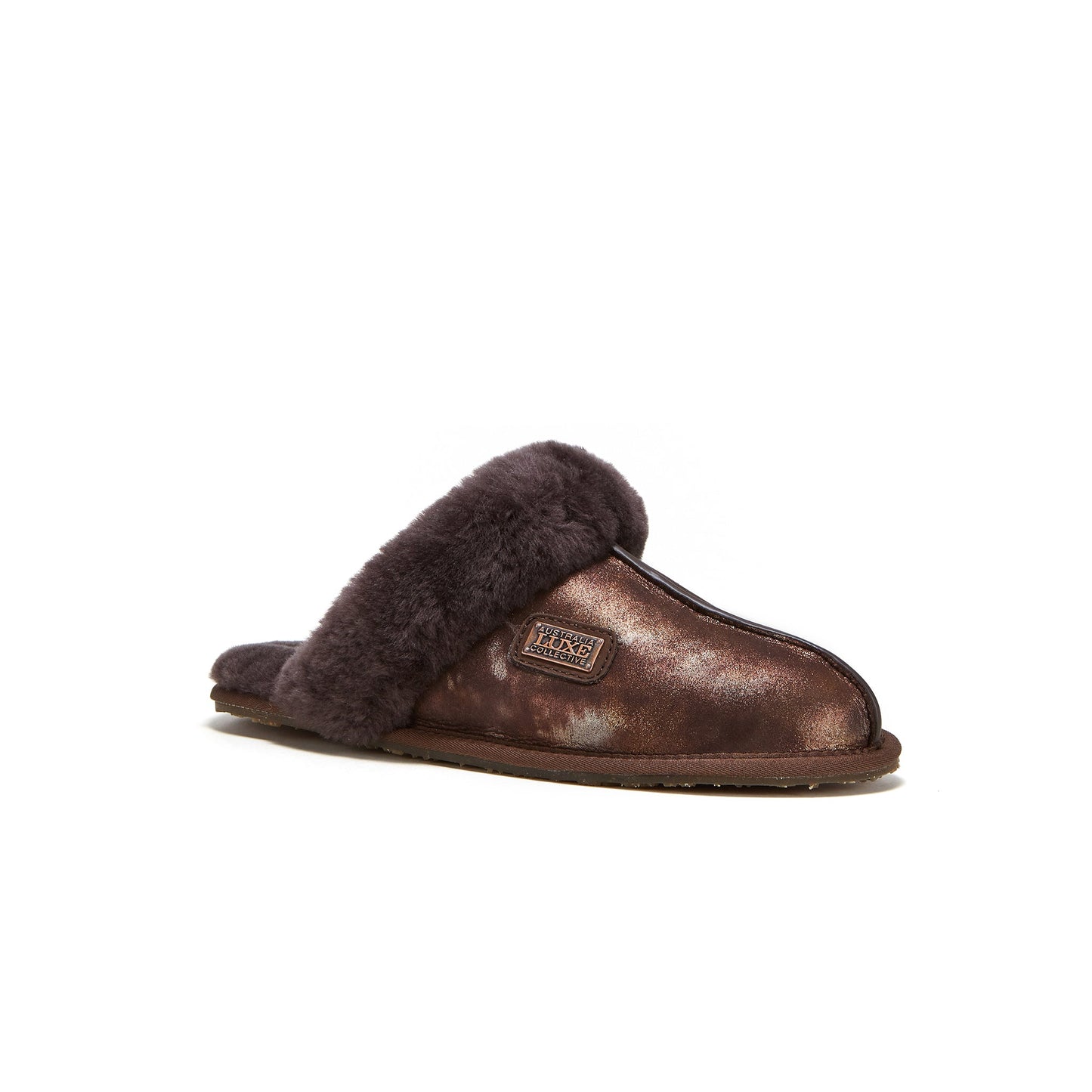 CLOSED MULE SLIPPERS ANTIQUE BRONZE