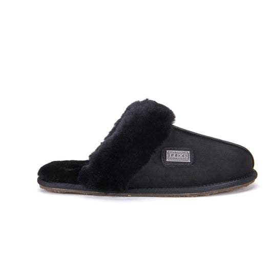 CLOSED MULE SLIPPERS BLACK